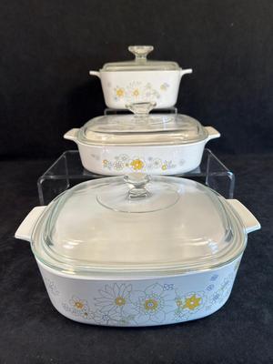 Lot 67. Corningware 3 Baking Dishes