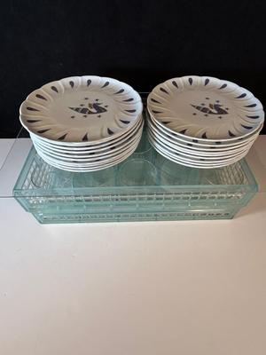 Lot 73. Vintage Air France logo Plates and Glasses