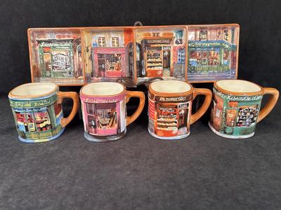 Lot 79. French-themed Mugs and Divided Tray