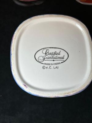 Lot 79. French-themed Mugs and Divided Tray
