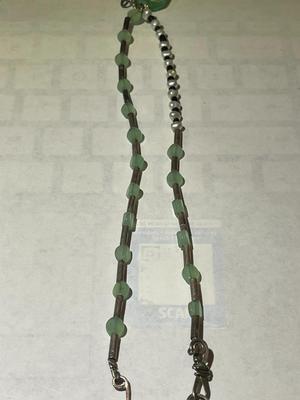 Vintage Scarce Designer PEGGY JOHNSON Signed Sterling Silver Hand Made Beetle Pendant w/Beaded 16" Necklace