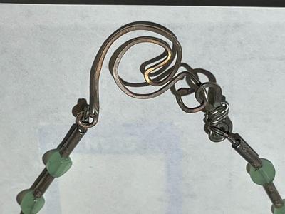 Vintage Scarce Designer PEGGY JOHNSON Signed Sterling Silver Hand Made Beetle Pendant w/Beaded 16" Necklace