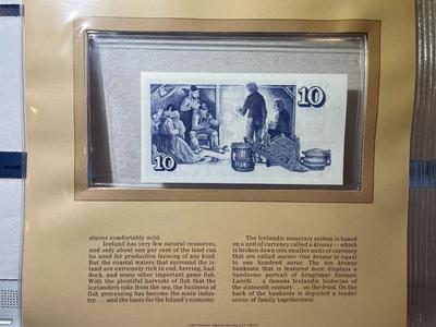Iceland 10 Kronur 1961 Banknote/Currency in Uncirculated Condition by Fleetwood as Pictured.