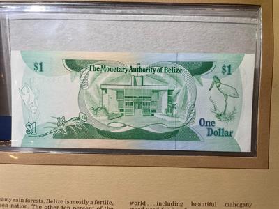 Belize 1 Dollar 1980 Banknote/Currency in Uncirculated Condition by Fleetwood as Pictured.