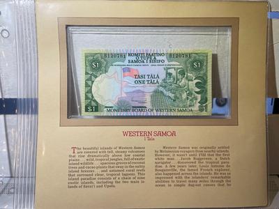 Western Samoa 1 Tala Banknote/Currency in Uncirculated Condition by Fleetwood as Pictured.