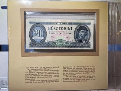 Hungary 20 Forint Banknote/Currency in Uncirculated Condition by Fleetwood as Pictured.