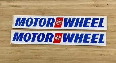 Pair of Vintage Motor Wheel Automotive Equipment Stickers