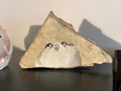 SIGNED PAINTED ROCK BY DIANE HUNGERFORD