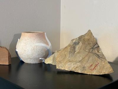 SIGNED PAINTED ROCK BY DIANE HUNGERFORD