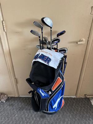 SLAZENGER GOLF CLUBS AND BAG