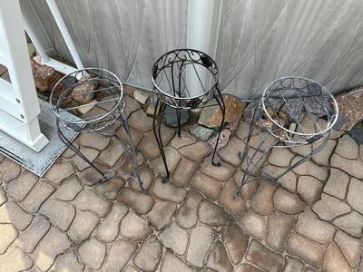 3 METAL PLANT STANDS