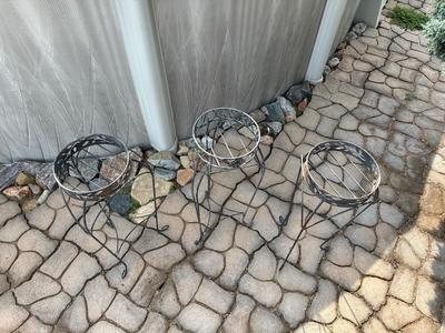 3 METAL PLANT STANDS