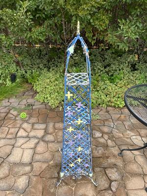 METAL MESH TABLE, 4 TIER METAL STAND, CANDLE HOLDER AND FLOWER POT