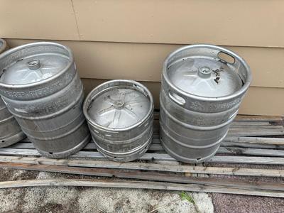 4 EMPTY BEER KEGS