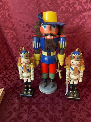 THE OUT OF TOWNER NUTCRACKER AND HIS TWO LITTLE SIDE KICKS, WITH A GINGERBREAD MAN COOKIE CUTTER