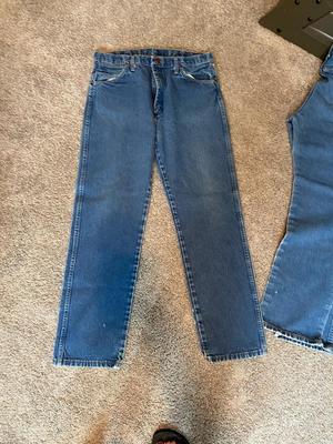 3 PAIR OF BROKEN IN WANGLER JEANS 34X32