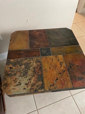 Lot 248 Pair of Slate Top End Tables
