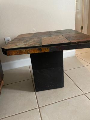 Lot 248 Pair of Slate Top End Tables