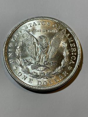 1921-P UNCIRCULATED/MS62-63 CONDITION MORGAN SILVER DOLLAR AS PIC'D COIN #5.