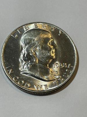 1948-P CHOICE BU FULL BELL LINES CONDITION FRANKLIN SILVER HALF DOLLAR VERY NICE CONDITION.