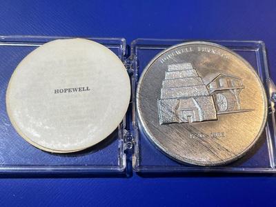 Vintage Mid-Century Large Pewter Hopewell Medal/Token in Original Case as Pic'd.