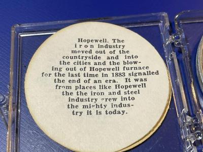Vintage Mid-Century Large Pewter Hopewell Medal/Token in Original Case as Pic'd.