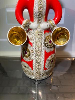 Vintage Scarce Russian Soviet LFZ Porcelain Decanter 10.5" Tall in VG Preowned Condition as Pictured.
