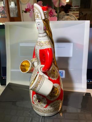 Vintage Scarce Russian Soviet LFZ Porcelain Decanter 10.5" Tall in VG Preowned Condition as Pictured.