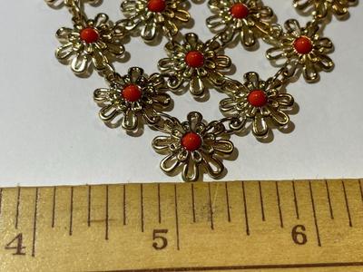 Vintage Gold-tone Dangling Necklace 15-17" Adjustable in Very Good Preowned Condition as Pic'd.