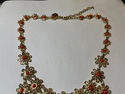 Vintage Gold-tone Dangling Necklace 15-17" Adjustable in Very Good Preowned Condition as Pic'd.
