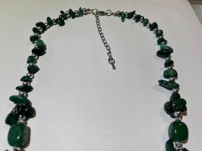 Vintage Preowned Jade/Jadeite Bead Necklace 20-22" Adjustable in Good Condition as Pic'd.