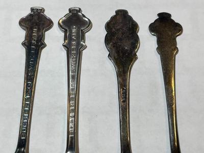 4-Vintage Rolex Silver Plated Collectible Baby Spoons in Good Preowned Condition.
