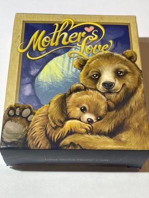 Australian MOTHER'S LOVE BEAR 2014 Proof Colorized 1/2 Ounce .999 Fine Silver Coin Limited to 10,000 as Pictured.