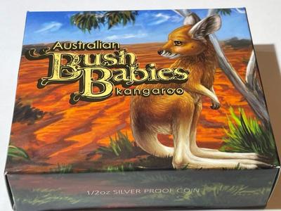 Australian Bush Babies KANGAROO 2010 Proof Colorized 1/2 Ounce .999 Fine Silver Coin Limited to 10,000 as Pictured.