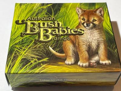 Australian Bush Babies DINGO 2011 Proof Colorized 1/2 Ounce .999 Fine Silver Coin Limited to 10,000 as Pictured.