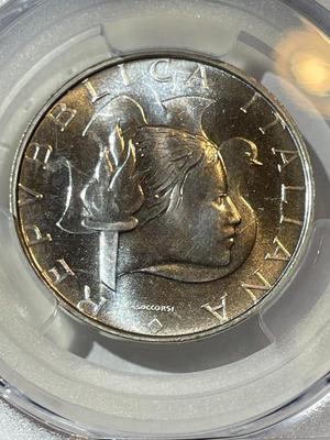PCGS CERTIFIED ITALY 1984-R MS65 500 Lire Olympics Los Angeles Silver Coin KM-114 as Pictured.