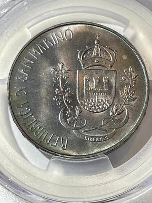 PCGS CERTIFIED San Marino MS65 500-Lire 1981 - Silver - "Virgil ' S Death" as Pictured.