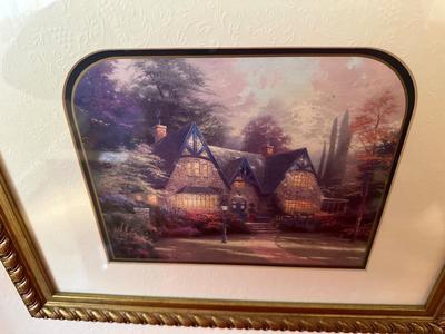 4 FRAMED THOMAS KINKADE ARTWORK
