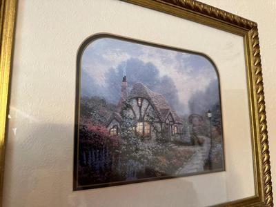 4 FRAMED THOMAS KINKADE ARTWORK