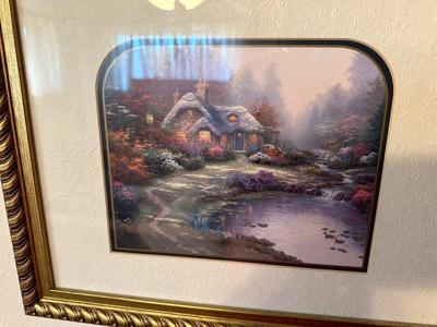 4 FRAMED THOMAS KINKADE ARTWORK