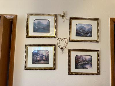 4 FRAMED THOMAS KINKADE ARTWORK