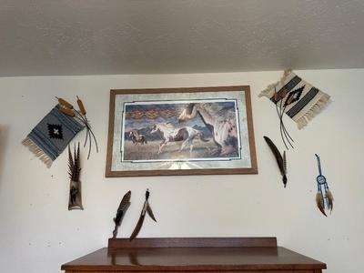 DAVID C BEHRENS "WIND WEAVER" AND NATIVE AMERICAN INSPIRED WALL DECOR