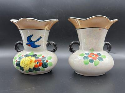 Vintage Japan Hand Painted Vases (2)