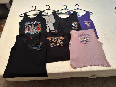 LADIES HARLEY DAVIDSON TANKS AND T-SHIRTS SIZE L - XL