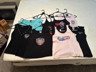 LADIES HARLEY DAVIDSON TANKS AND T-SHIRTS SIZE L - XL