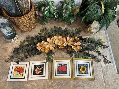 FAUX FLOWERS AND GREENERY PLUS 4 PICTURES
