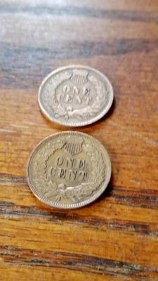 LOT 43 - TWO INDIAN HEAD PENNIES
