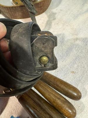 Vintage Belts & Buckle, Bullet Molds, Oil Tin