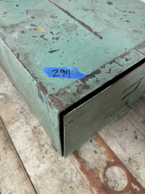 Vintage Green Metal File Cabinet Box