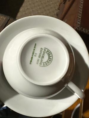 Pillivuyt porcelaine coffee cups and saucers